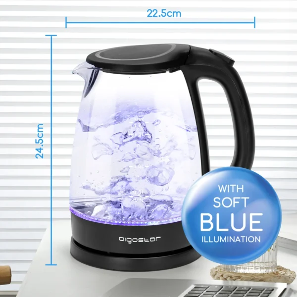 Hervidor Aigostar 1,7 L de cristal con luz LED - Image 6