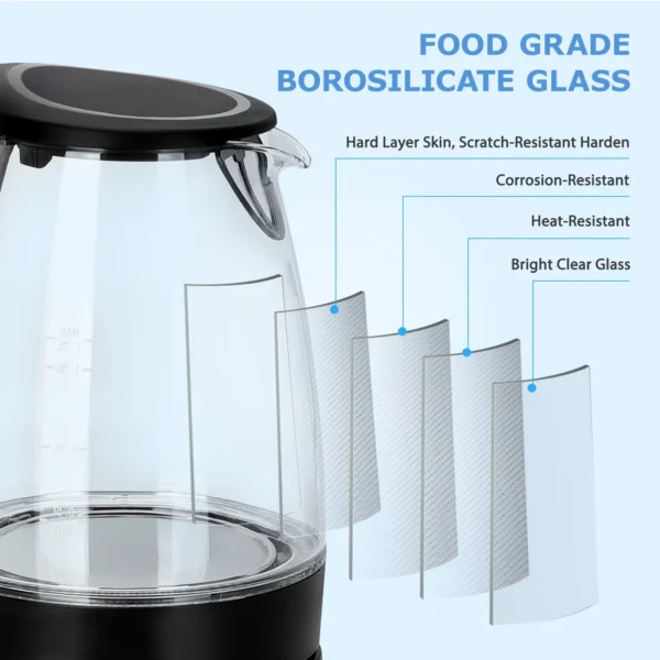 Hervidor Aigostar 1,7 L de cristal con luz LED - Image 5