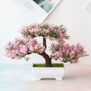 Bonsái artificial en maceta decorativa para salón
