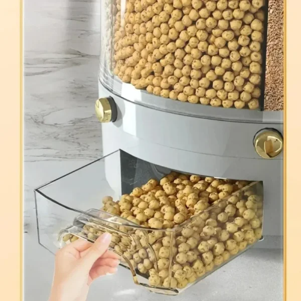 Dispensador giratorio de arroz y cereales 360° – Contenedor hermético para cocina - Image 6