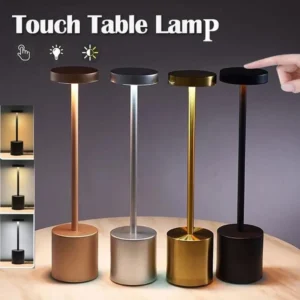 Lámpara de mesa clásica con luz regulable táctil y carga USB