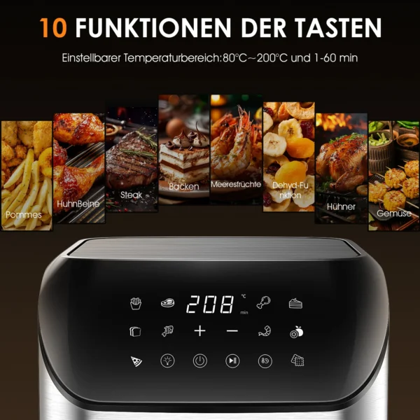 Robot de Cocina Multifunción 4,5L con Pantalla Táctil – 10 Programas – Amasadora, Batidora y Cocción Automática - Image 3