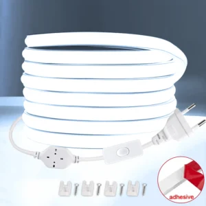 Tira LED COB 220V instalada en cocina moderna