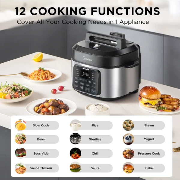 Olla multifunción Midea 9 en 1 – 6L con 12 programas - Image 4